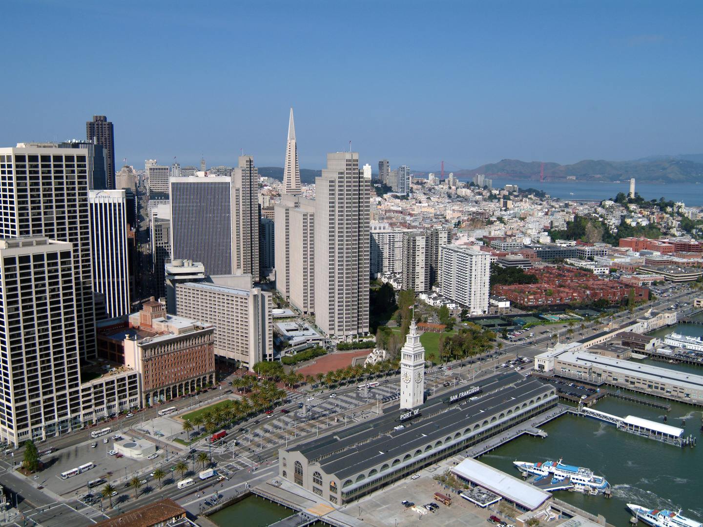 Bird's eye view of SF Ferry Building