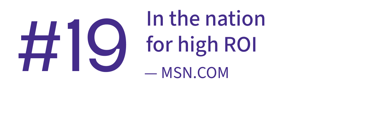 19th in the nation for high ROI from MSN.com